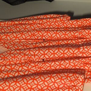 Ladies Oversized Orange & Cream Top